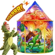 Wilwolfer Dinosaur Theme Kids Play Tent for Boys and Toddlers Ages 3-8, Indoor Outdoor Playhouse Toy, Birthday Gift