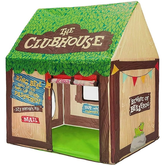 Wilwolfer Kids Play Tent for Boys Toddlers Canvas Playhouse with Roll-up Door Indoor
