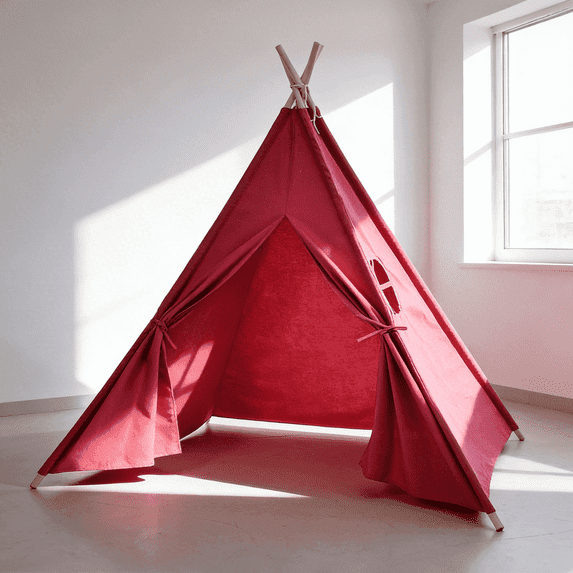 Wilwolfer Kids Teepee Tent Playhouse for Girls and Boys, Indoor Play Tent for Toddlers and Babies, Kids Play House Gift Toy (Rose Pink)