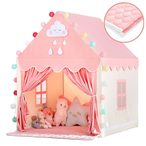 Wilwolfer Pink Kids Play Tent for Toddlers and Girls Indoor and Outdoor Fun House