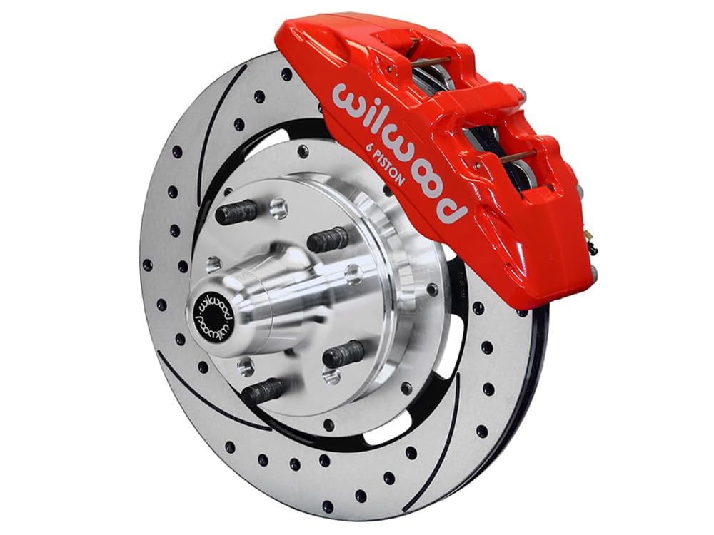 Wilwood Dynapro 6 Big Brake Front Brake Kit (Hub) - BlackCaliper - SRP Drilled & Slotted Rotor main image 0