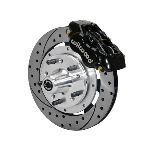 Wilwood 140-10996-D Dynalite Pro 11" Front Brake Kit, Black Calipers, Drilled Rotors For 1967-1969 F-Body & 1964-1974 GM A-Body, Ridetech & Heidts