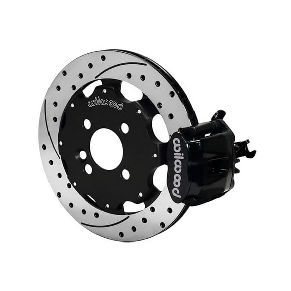 Wilwood 140-11900-D Combination Parking Brake Rear 11.75" Big Brake Kit With Black Calipers and Drilled Rotors, Compatible with 2011-2014 Ford Fiesta