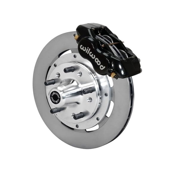 Wilwood 140-12305 Forged Dynalite Pro Series 11" Front Hub Big Brake Kit, Black Calipers, Compatible with 1955 1956 1957 Chevy Bel Air, Nomad, Delivery, 210, 150, Del Ray With Heidts/RideTech