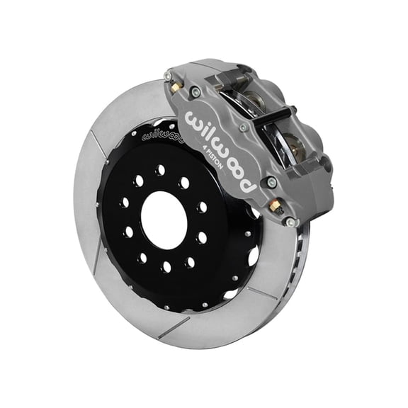 Wilwood 140-12508 Superlite 4R Front 12.19" Road Race Big Brake Kit With Gray Anodized Calipers and Slotted Rotors, Fits 2005-2014 Ford Mustang