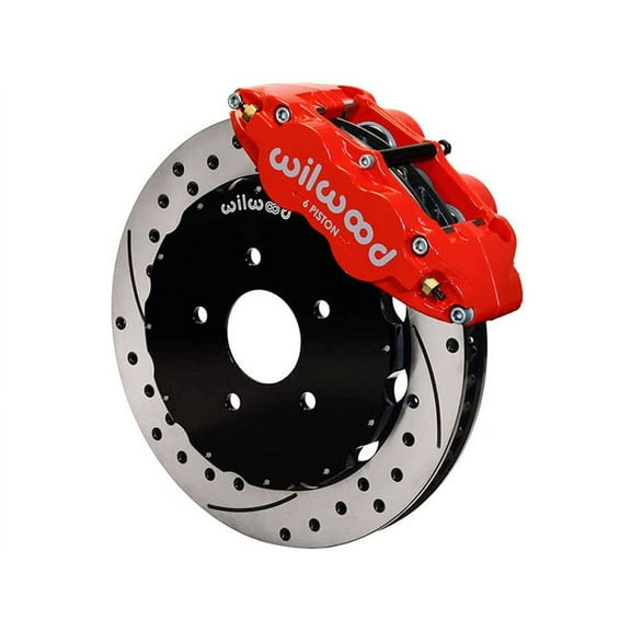 Wilwood 140-13018-DR Superlite 6R Front SL6R 13" Big Brake Kit With Red Calipers and Drilled Rotors, Compatible with 2013 2014 Ford Focus ST