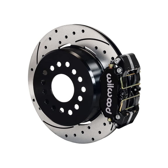 Wilwood 140-13207-D Dynapro Rear 12.19" Big Brake Kit With Black Calipers Drilled Rotors & 2.50" Offset, Compatible with Ford and Mercury With Ford Big New Axle Flange & 2.50" Offset