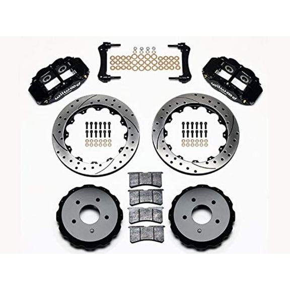 Wilwood 140-14066-D Rear Superlite 4R Black 14" Drilled Big Brake Kit, Compatible with 2007-2018 Jeep Wrangler JK