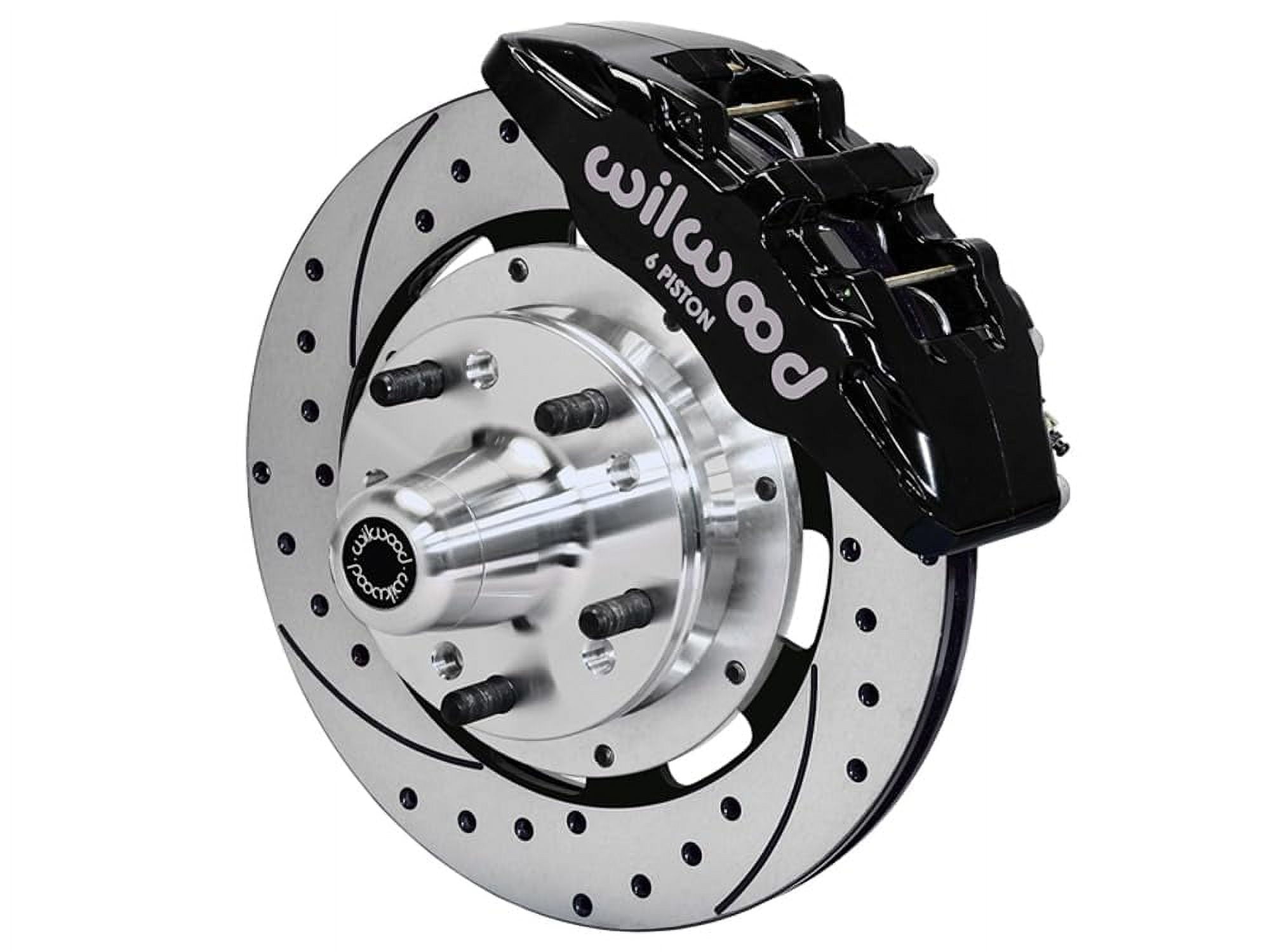 Wilwood Dynapro 6 Front Hub Kit 12.19in Drill Red 1970-1973 Mustang Disc & Drum Spindle