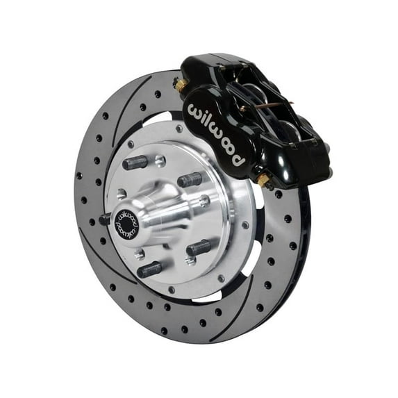 Wilwood 140-15461-D Dynalite 12.19" Front Big Brake Kit With Drilled Rotors and Black Calipers, Compatible with 1965-1972 Dart, Barracuda, Duster, Scamp, Valiant A-Body Vehicles W/OE Disc Spindle