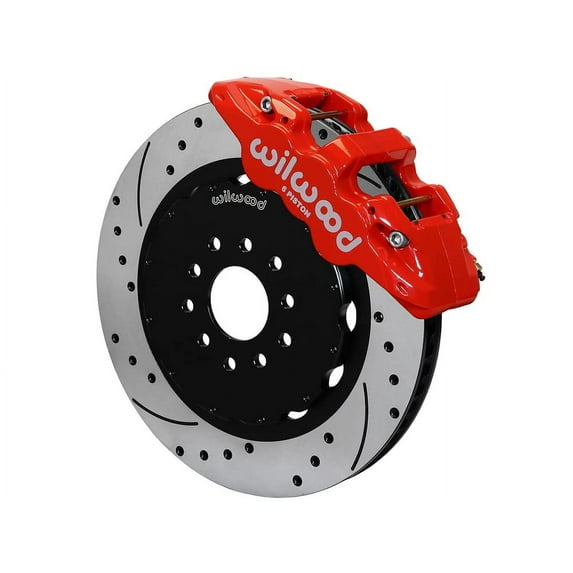 Wilwood 140-15705-DR AERO6 14" Front Big Brake Kit With Red Calipers and Drilled Rotors, Compatible with 1997-2004 Corvette C5 & 2005-2013 Corvette C6"