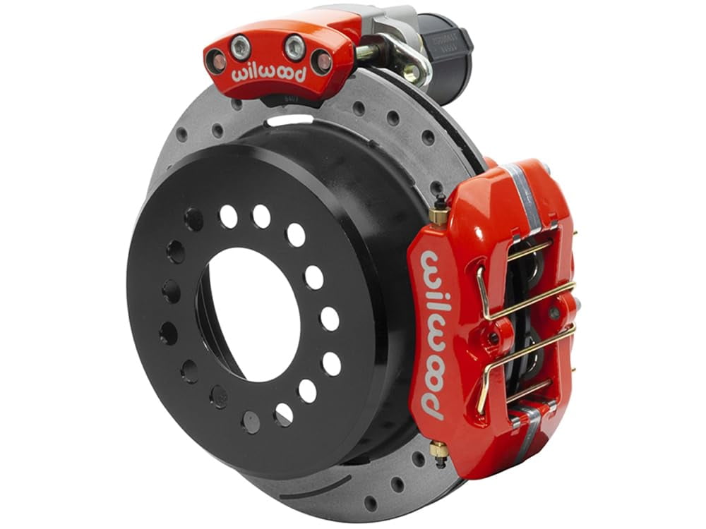 Wilwood Dynapro Low-Profile 11.00in P-Brake Kit Drill-Red 55-57 Chevy 2.34in Offset main image 0