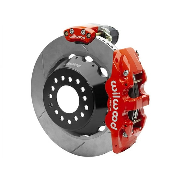 Wilwood 140-16175-R AERO4 Rear EPB Big Brake Kit, 14", Red, Compatible with Small Ford 2.50" Offset
