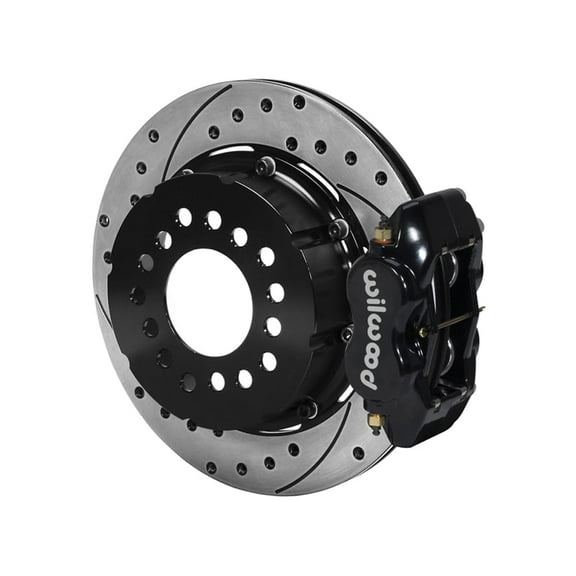 Wilwood 140-2118-BD Forged Dynalite Pro Rear 12.19" Big Brake Kit With Black Calipers and Drilled Rotors, Compatible with Ford Big New Flange Rear Axle With 2.50 Offset