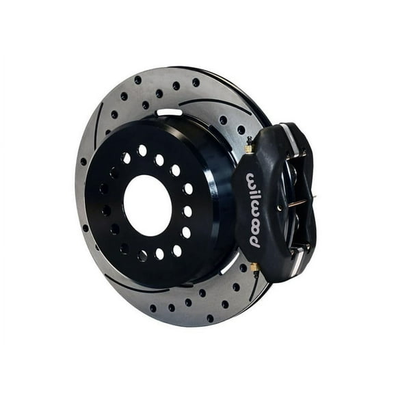 Wilwood 140-7141-D Forged Dynalite Pro Rear 12.19" Big Brake Kit With Black Calipers and Drilled Rotors, Compatible with GM 10 & 12 Bolt Rear Axle With OE C-Clip and 2.75-2.81 Offset
