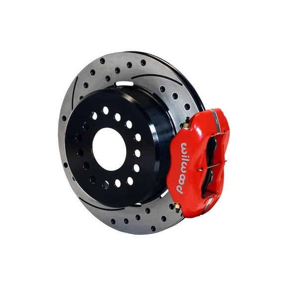 Wilwood 140-7143-DR Forged Dynalite Pro Rear 12.19" Big Brake Kit With Red Calipers and Drilled Rotors, Compatible with Ford Small Flange With 2.66 Offset