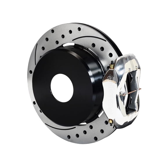 Wilwood 140-7150-DP Dynalite Pro Rear 12.19" P-Brake Big Brake Kit, Drilled, Polished, Compatible with Big Ford New 2.50" Offset, Currie, Blank