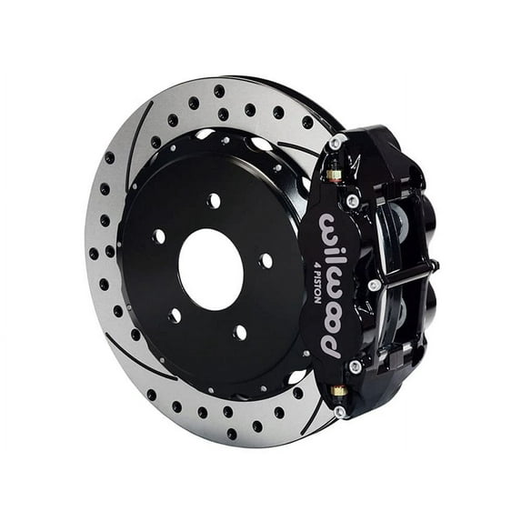 Wilwood 140-9219-D Superlite 4R Rear 13" Big Brake Kit With Black Calipers Drilled Rotors & 2.50" Offset, Compatible with Ford and Mercury With Big New Flange