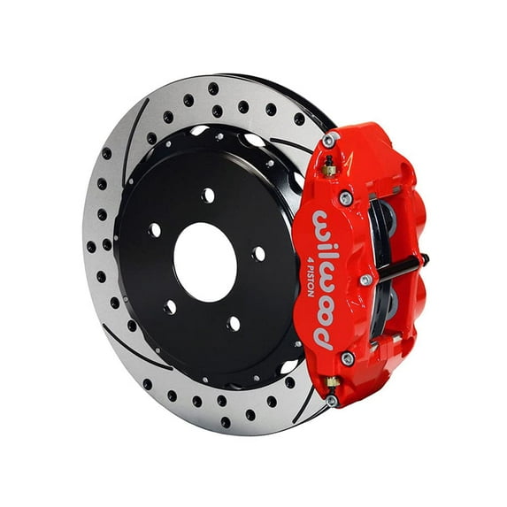 Wilwood 140-9220-DR Superlite 4R Rear 13" Big Brake Kit With Red Calipers Drilled Rotors & 2.50" Offset, Compatible with Ford and Mercury With Small Axle Flange