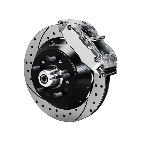 Wilwood 140-9802-DP FNSL6R Front Hub Big Brake Kit,14", Drilled, Pol 1974-1980 Pinto/Mustang II Disc Spindle only