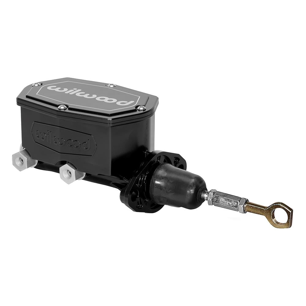 Wilwood 260-15520-BK 0.87 in. Bore Black Compact Tandem Master Cylinder with Pushrod for Mustang