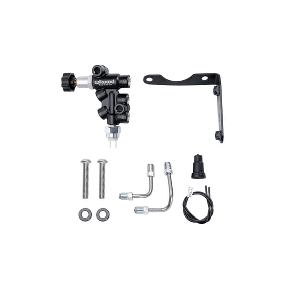 Wilwood 260-17117 Tandem Compact Master Cylinder Mounting Bracket Right Hand Kit with Prop Valve for Mopar 4-Bolt