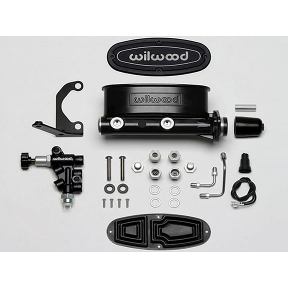 Wilwood 261-13270 Aluminum Tandem Master Cylinder With Bracket & Proportioning Valve, 1.12" Bore, Bare FinisH