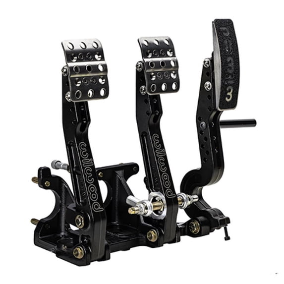 Wilwood 340-16604 Adjustable 4.75-5.75:1 Ratio Tru-Bar Floor Mount Brake Clutch & Throttle Pedals w/o Throttle Linkage