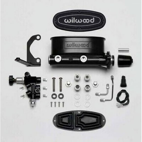 Wilwood Black Dual Tandem Master Cylinder 1 1/8" Bore 260-8556-B plus Valve