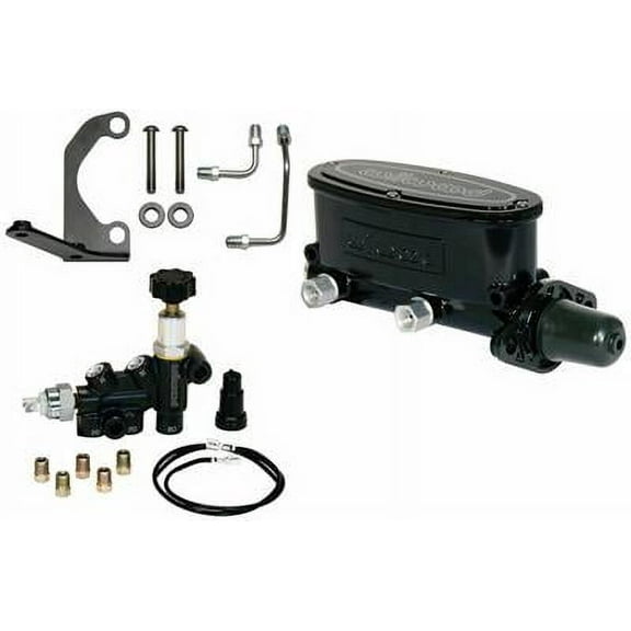 Wilwood Black Tandem Master Cylinder 1 1/8 Bore Combination with Proportioning Valve Kit