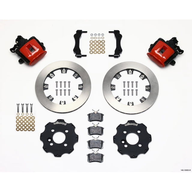 Wilwood Combination Parking Brake Rear Kit 11.75in Drilled Red Mini Cooper main image 1