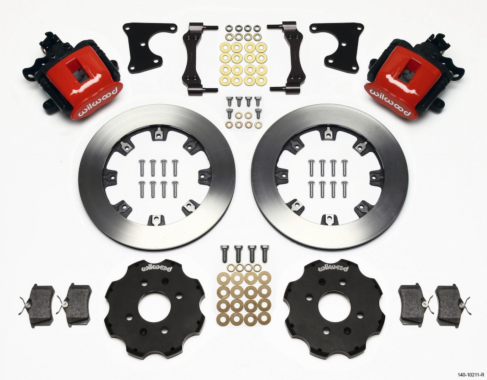 Wilwood Combination Parking Brake Rear Kit 12.19in Red Civic / Integra Drum 2.71 Hub Offset