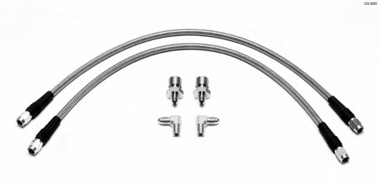 Wilwood Flexline Kit 14 inch -3 M10-1.0 IF 1/8 NPT 90 Deg w/tubing main image 1