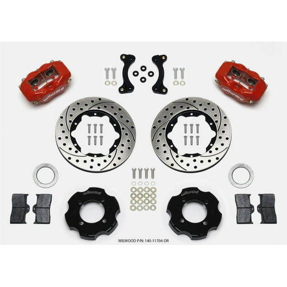 Wilwood Forged Dynalite Front Hat Kit 11.00in Drilled Red 95-05 Miata