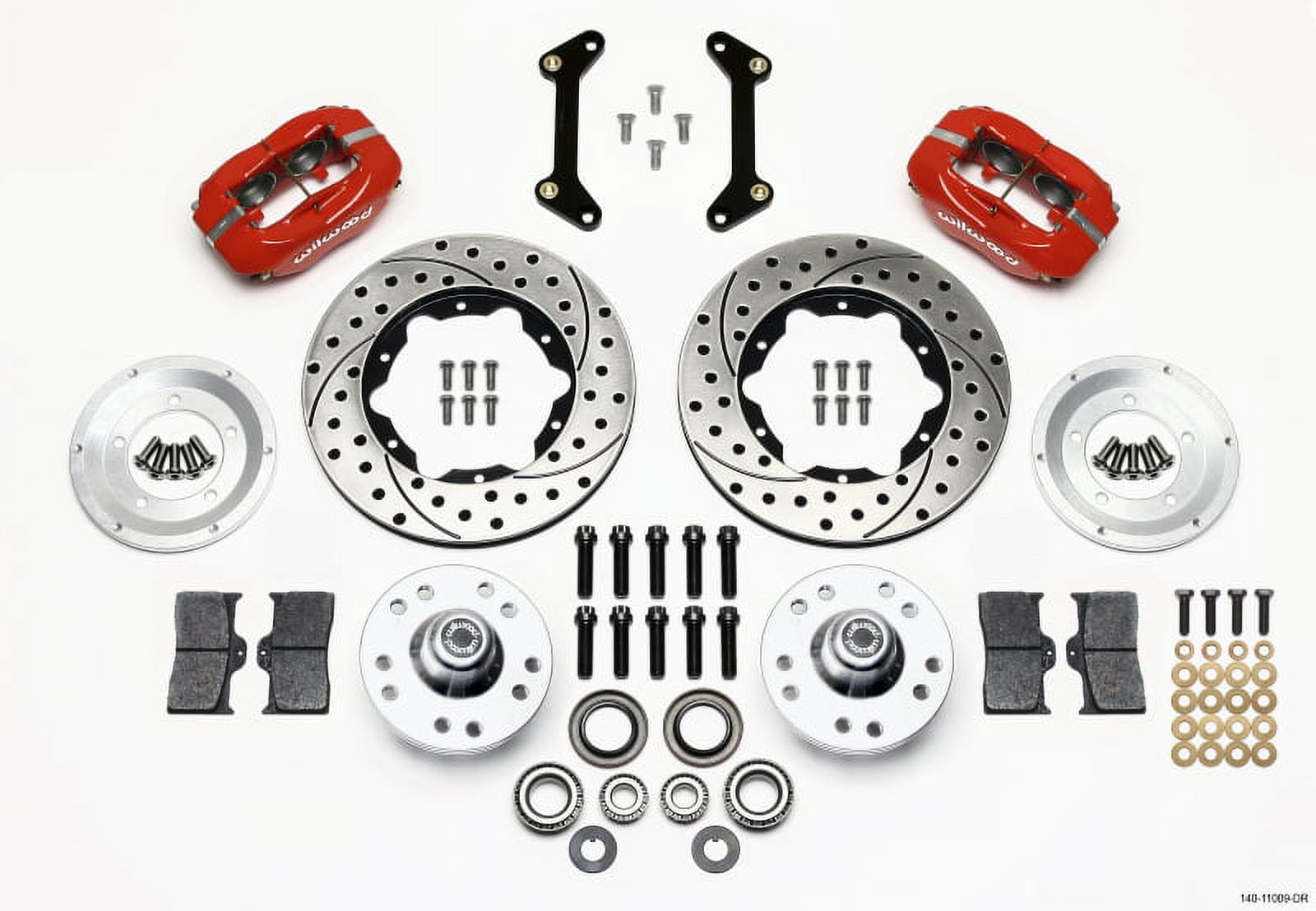 Wilwood Forged Dynalite Front Kit 12.19in Drilled Red 67-69 Camaro 64-72 Nova Chevelle
