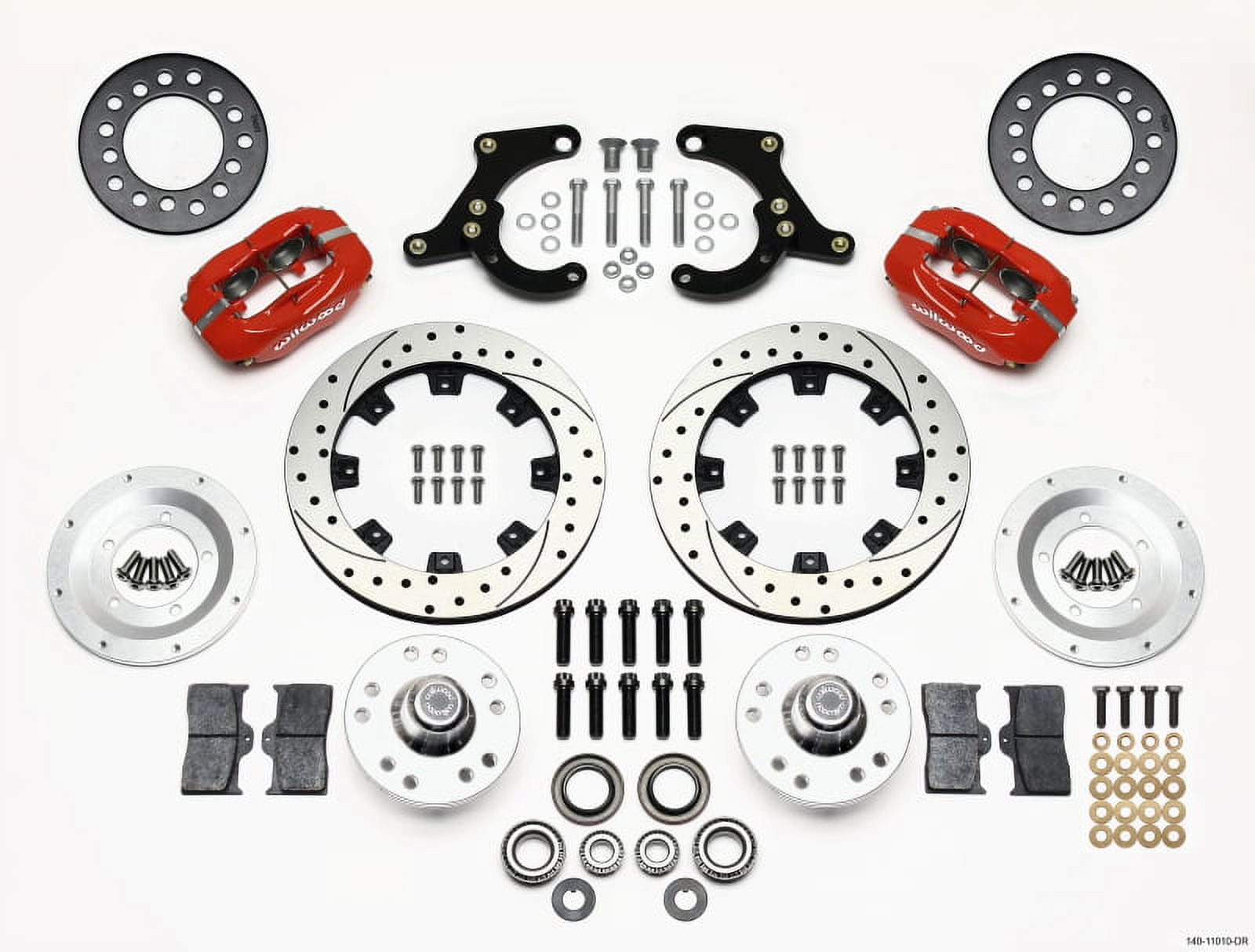 Wilwood Forged Dynalite Front Kit 11.75in Drilled Red 55-57 Chevy