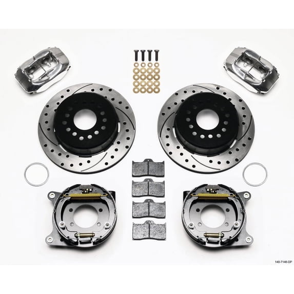 Wilwood Forged Dynalite P/S P-B Kit Drilled Polished Ford 8.8 w/2.5in Offset-5 Lug