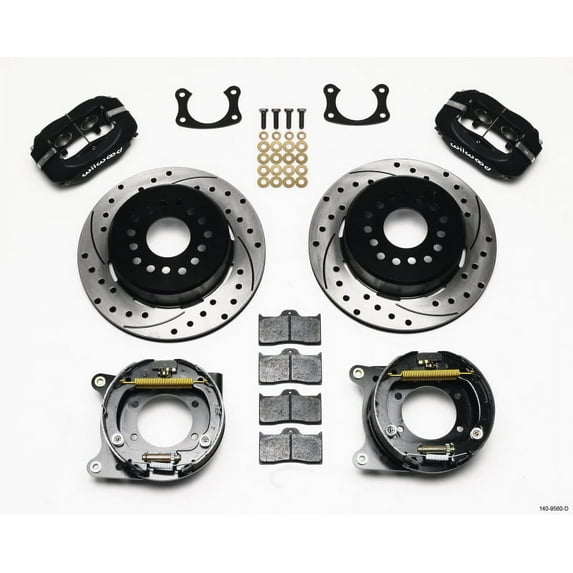 Wilwood Forged Dynalite P/S Park Brake Kit Drilled New Big Ford 2.50in offset Staggrd Shock
