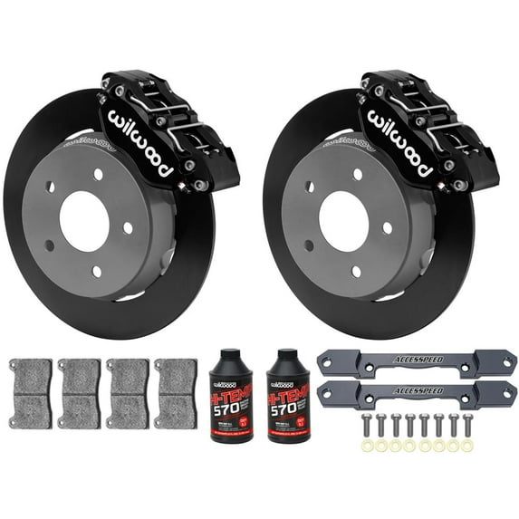 Wilwood Front UTV Big Brake Combo with FREE Brake Fluid Black Calipers and Plain Rotors for 2022-up Polaris RZR Turbo & Pro R