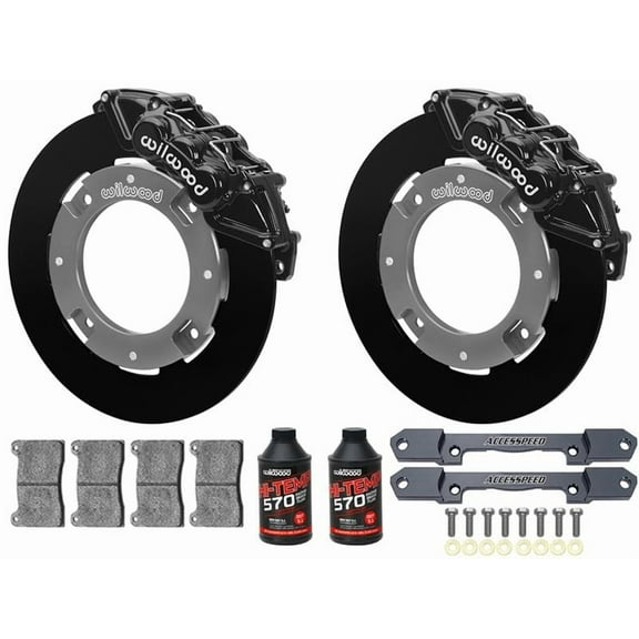 Wilwood Front UTV Big Brake Kit Combo with Black Calipers, Plain Rotors & Brake Fluid, For 2019-up Honda Talon 1000