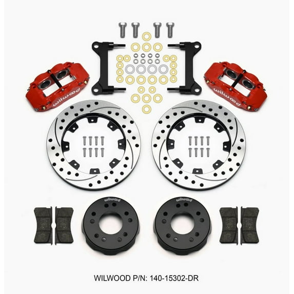 Wilwood Narrow Superlite 4R Front Kit 12.19in Drilled Red 63-87 C10 w/ Wilwood Pro Spindles