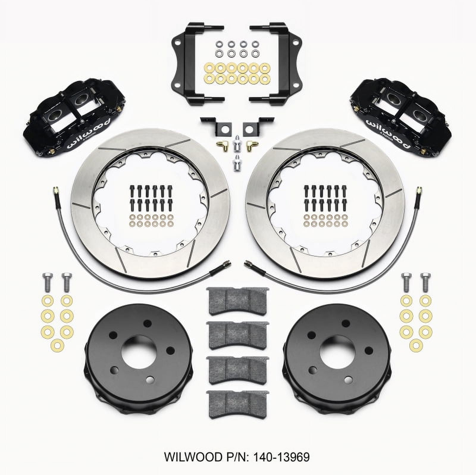 Wilwood 140-18076-DR Wilwood 20-21 Jeep Gladiator Narrow Superlite 4R Rear Brake Kit SRP 13.50in Rotor w/Lines - Red main image 1