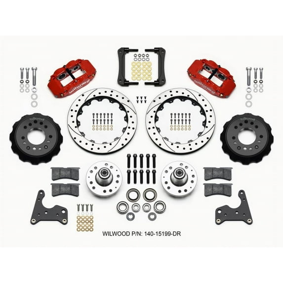 Wilwood Narrow Superlite 6R Front Hub Kit 12.88in Drill Red 65-72 CDP C Body -Drum