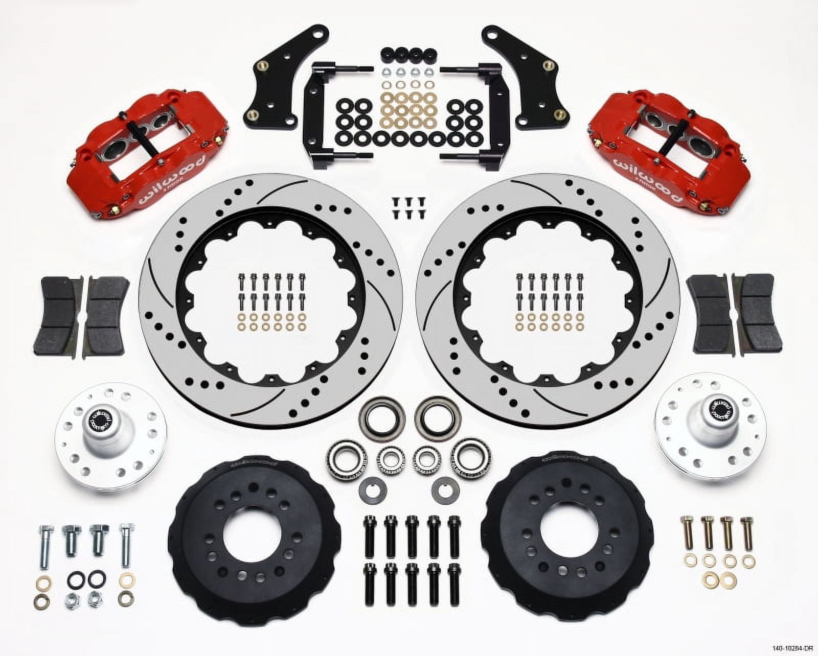 Wilwood Narrow Superlite 6R Front Hat Kit 14.00in Red 2005-2014 Mustang main image 1