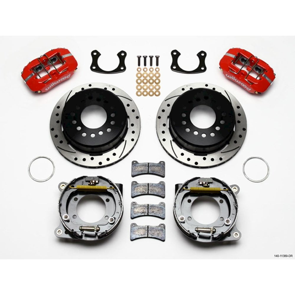 Wilwood Rear Disc Brake Kit Big Ford Red Caliper Drilled - Walmart.com