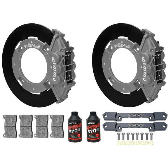 Wilwood Rear UTV RACE Big Brake Combo with Gray Ano Calipers, Plain Rotors & Brake Fluid, For 2019-up Honda Talon 1000