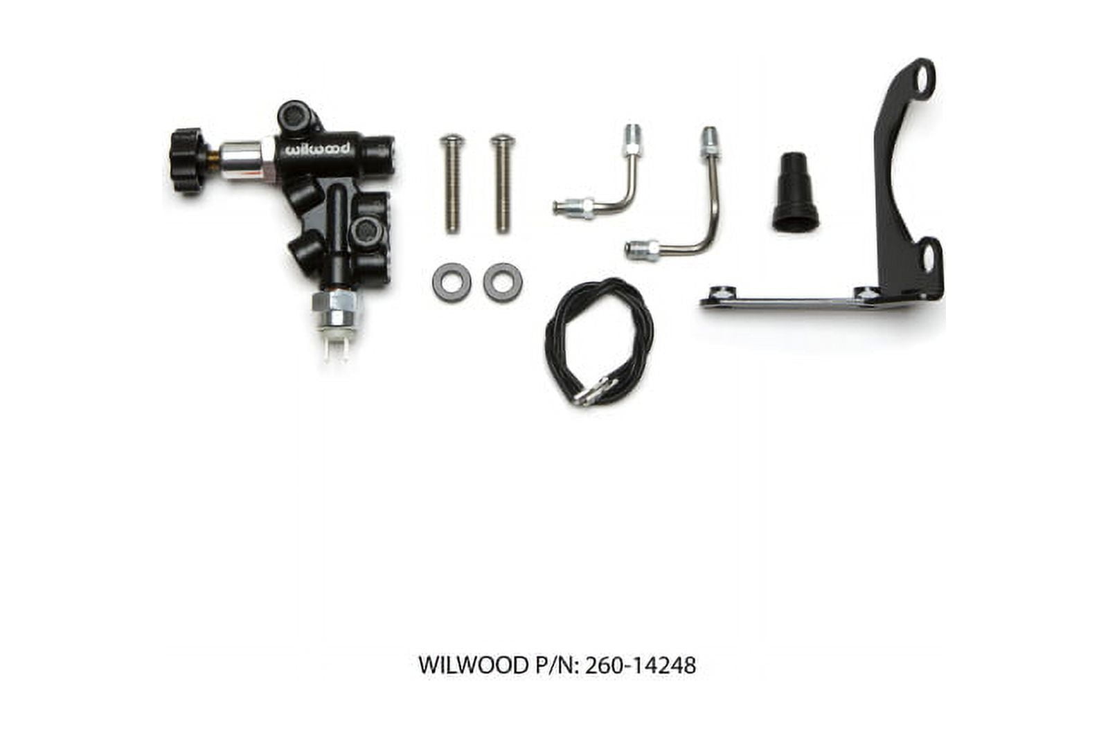 Wilwood Tandem Remote M/C Kit w L/H Bracket & Prop Valve - 1 1/8in Bore Ball Burnished