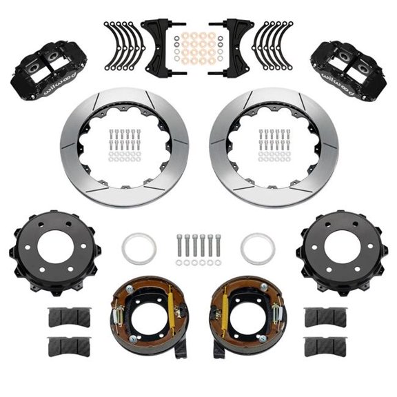 Wilwood WIL140-18160 FNSL4R Calipers Rear Brake Kit for 1971-1991 GM Full Size SUV, Black Powder Coat