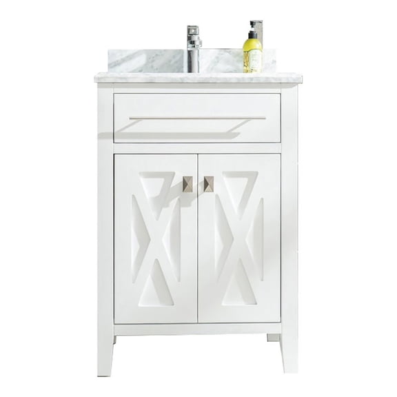 Wimbledon - 24 - White Cabinet + White Carrera Counter