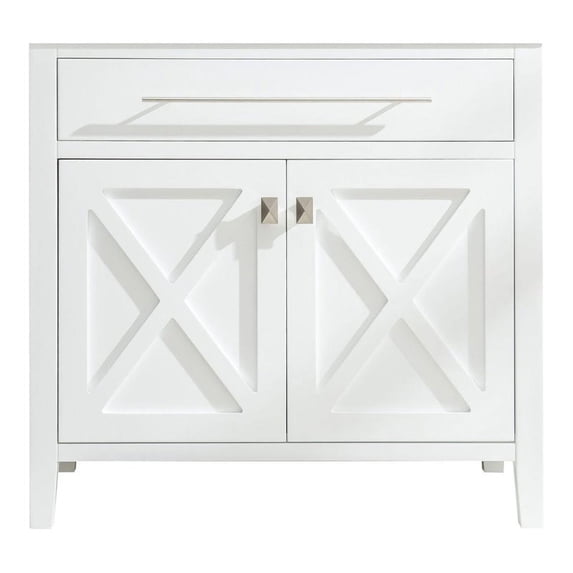 Laviva Wimbledon 36" Transitional Solid Oak Wood Cabinet in White